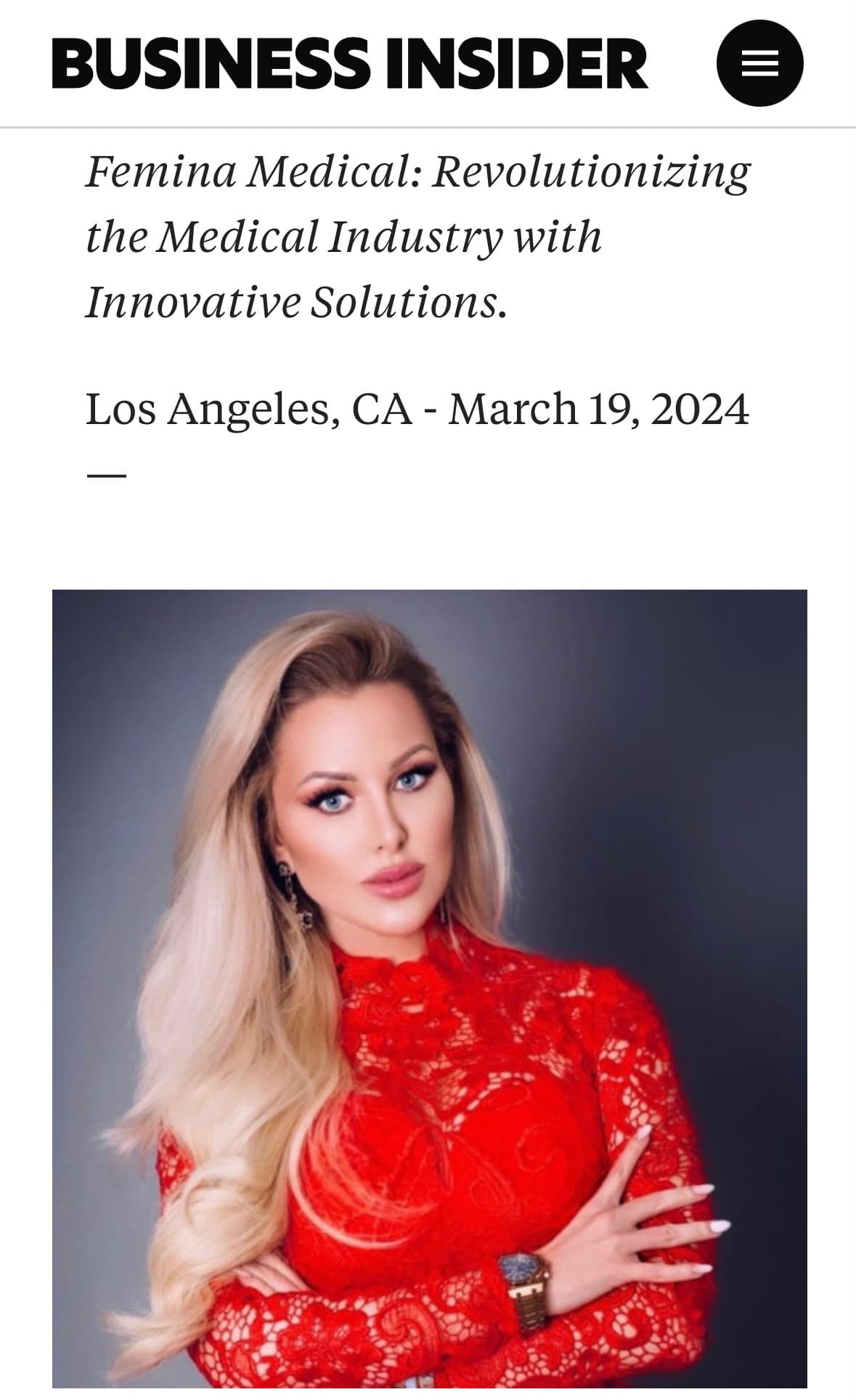 Milla Sommer featured in Business Insider